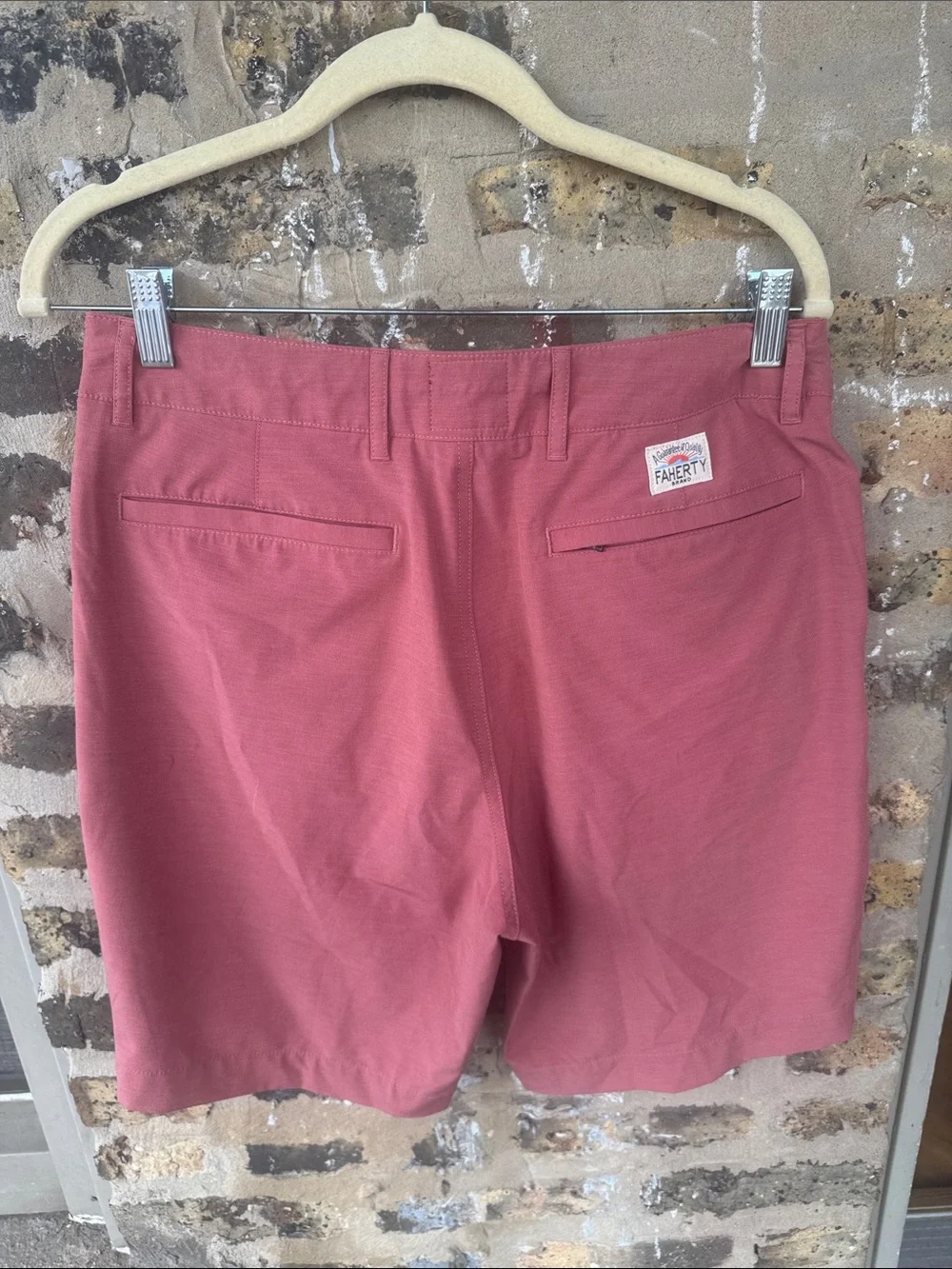 Faherty Men's Dusty Rose Flat Front Shorts